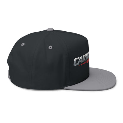 Flat Bill Cap — "Carburetor Army" Embroidered Snapback Hat