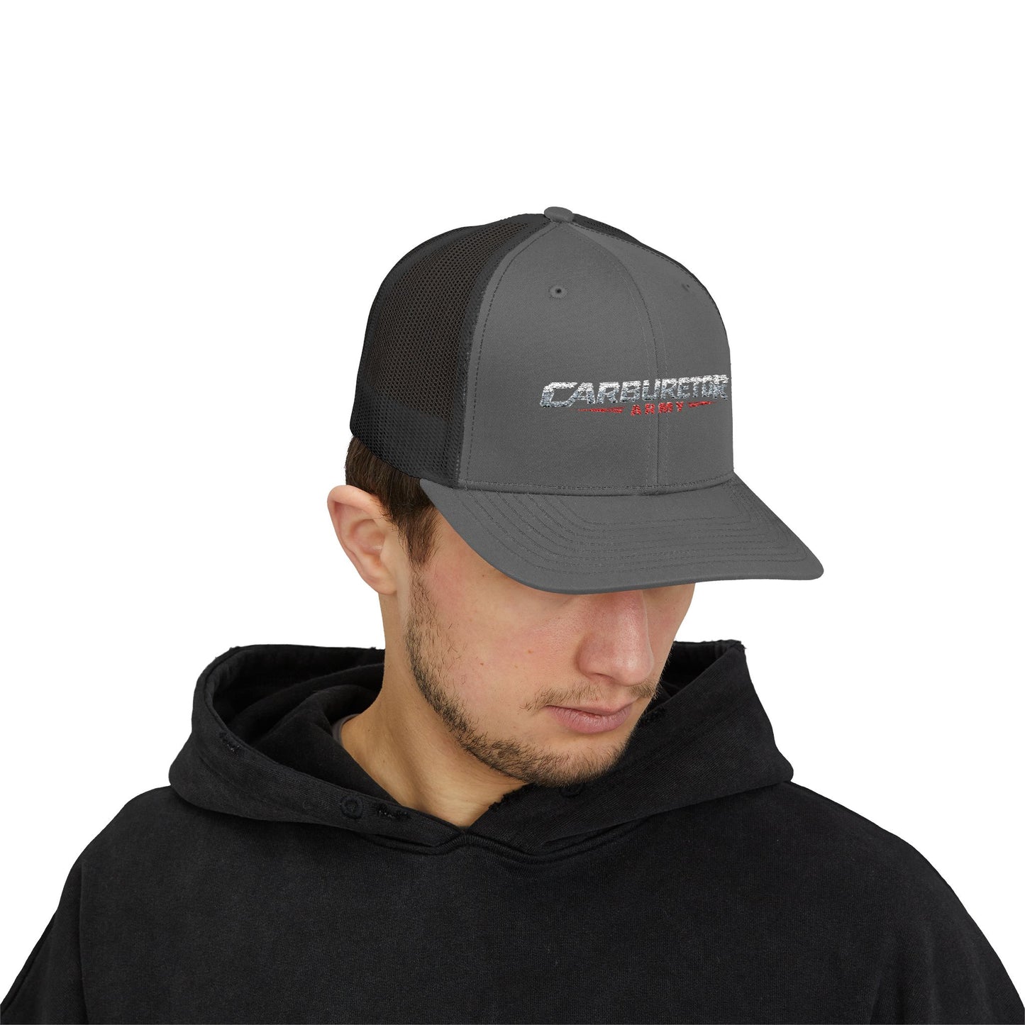 Survivor Embroidered Trucker Cap — Distressed Patriotic Snapback