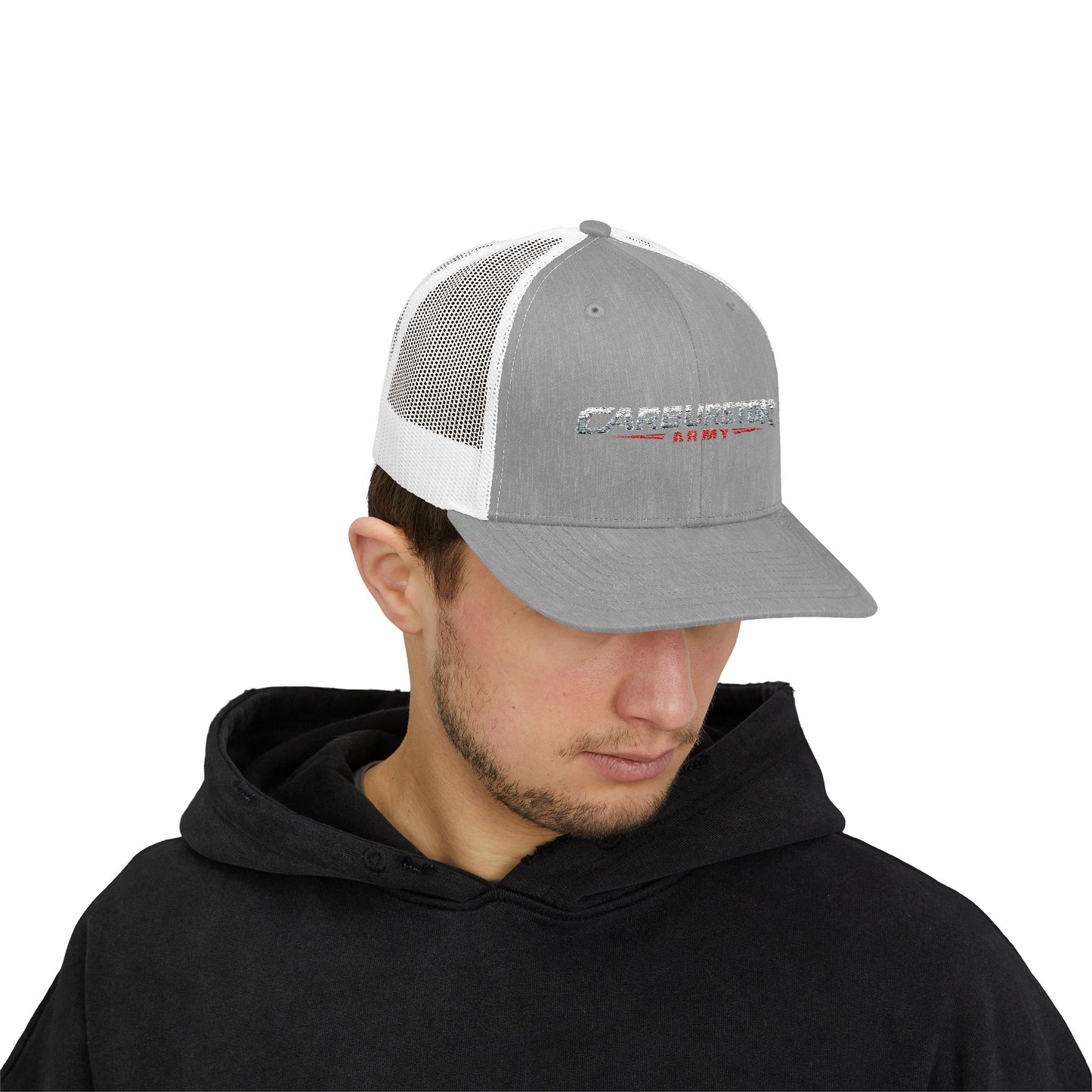 Survivor Embroidered Trucker Cap — Distressed Patriotic Snapback