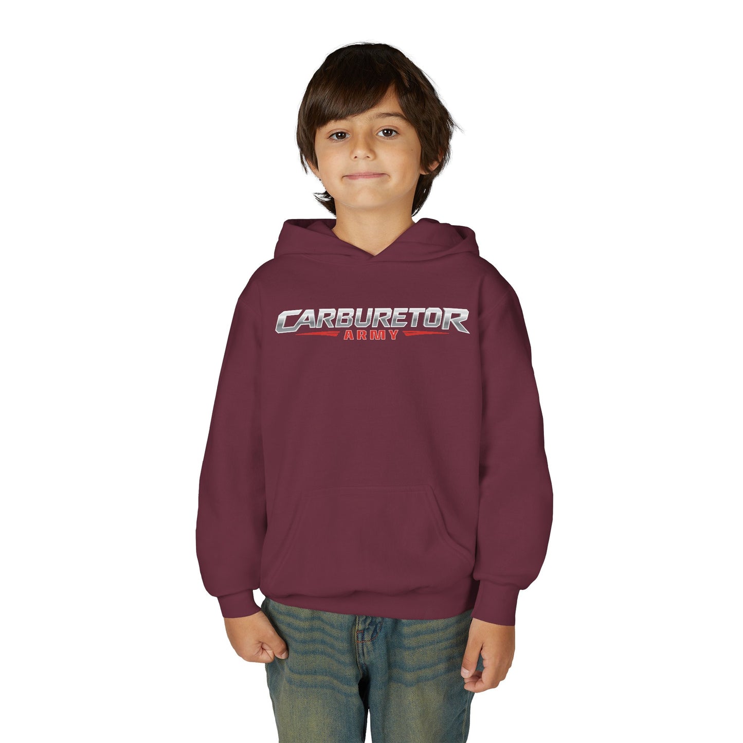 Youth Hoodie — "Carburetor Army" Logo Pullover