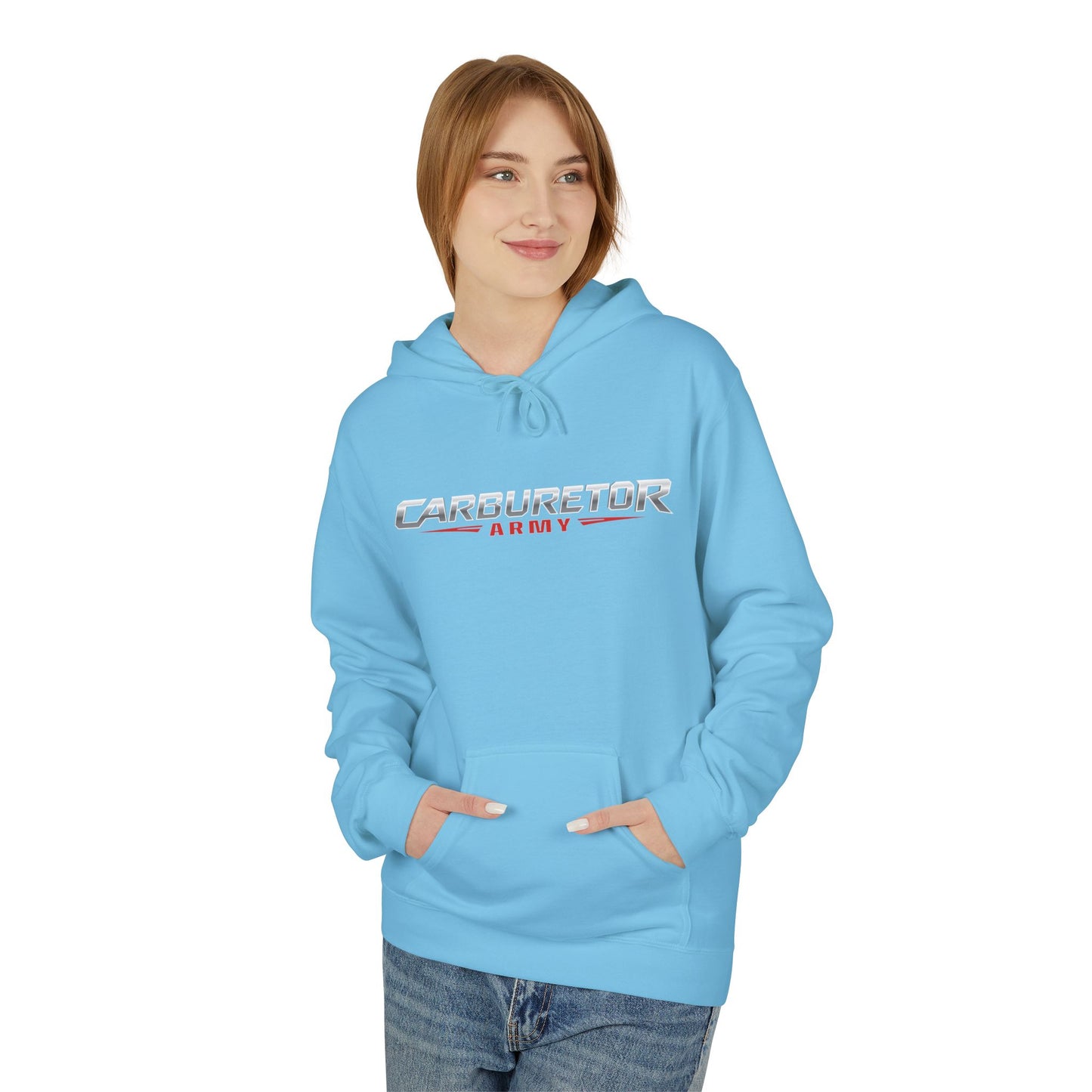 Hoodie - "Carburetor Army" Minimal Logo Pullover