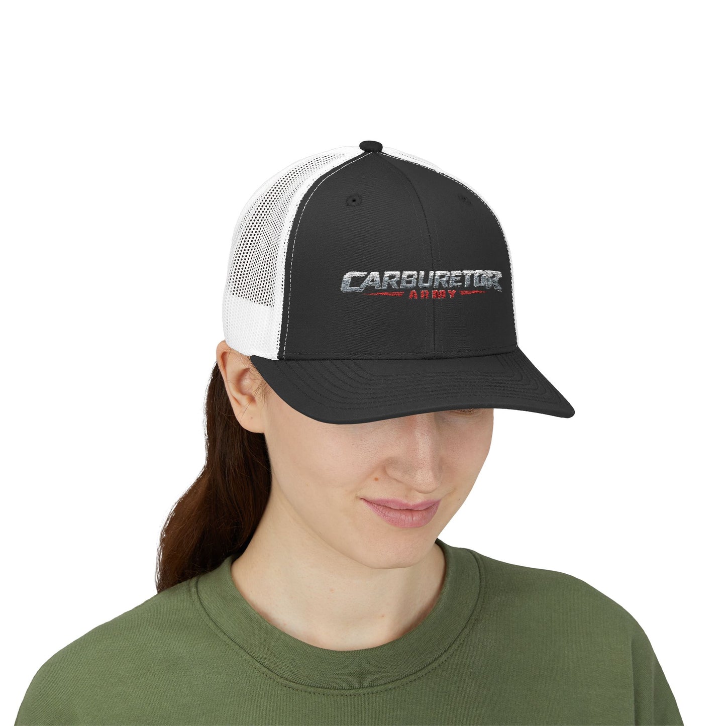 Survivor Embroidered Trucker Cap — Distressed Patriotic Snapback